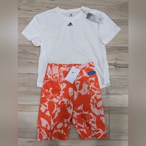 NWT Adidas Cinch Tee & Nike One Luxe Short